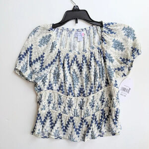 Big Girls Short Sleeves Smocked Top